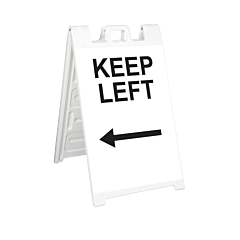 Plasticade 130-Wlgq3602-Obeg Signicade Sign Stand With Keep Left/With Arrow Signs, White, Engineer Grade Legend
