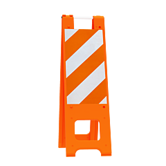 Plasticade 150-Oht12Eg Narrowcade Sign Stand/Barricade, Orange, Engineer Grade Striped Sheeting