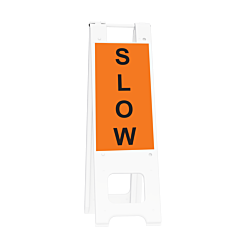 Plasticade 150-Whlgk1133-Obeg Narrowcade Sign Stand With Slow Signs, White, Engineer Grade Legend