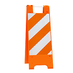 Plasticade 155-Oht12Eg Minicade Sign Stand/Barricade, Orange, Engineer Grade Striped Sheeting
