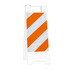Plasticade 155-Wht12Eg Minicade Sign Stand/Barricade, White, Engineer Grade Striped Sheeting
