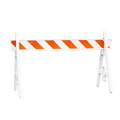 Plasticade 200-A6Dg Plasticade A-Frame Barricade Set, White, Diamond Grade Striped Sheeting