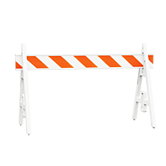 Plasticade 200-A6Hi-P Plasticade A-Frame Barricade Set, White, High Intensity Prismatic Striped Sheeting