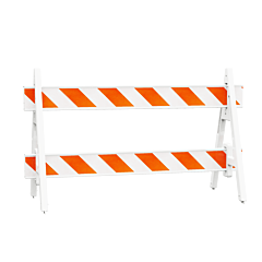 Plasticade 2002-A8Dg Plasticade A-Frame Barricade Set, White, Diamond Grade Striped Sheeting
