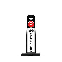 Plasticade 4100-Bk-Park2-20Rb Gemstone Valet Sign With 20 Lb. Rubber Base, Parking Closed Sign On Two Sides