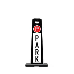 Plasticade 4100-Bk-Park5-20Rb Gemstone Valet Sign With 20 Lb. Rubber Base, Park Sign On Two Sides