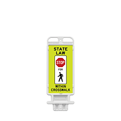 Plasticade 4324-W-K1548Ygdg Crosscade 24 Pedestrian Barricade Panel, White, Diamond Grade With Hip White And Red