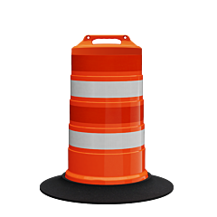 Plasticade 456-Hd-T-00-45 Commander Traffic Drum With Tire Ring, Orange, Engineer Grade Sheeting