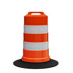 Plasticade 456-Hd-T-34-45 Commander Traffic Drum With Tire Ring, Orange, Diamond Grade Sheeting