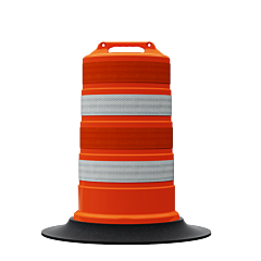 Plasticade 456-Ld-T-40-45 Commander Traffic Drum With Tire Ring, Orange, High Intensity Prismatic Grade Sheeting