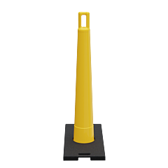 Plasticade 510-Y-Rb30 Watchtower Stacker Cone With Base, Yellow
