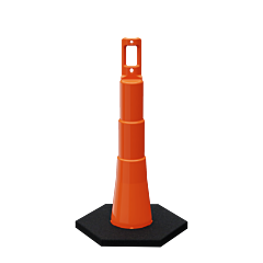 Plasticade 628-O-Rb10 Navicade 28" Channelizer Cone With Base, Orange