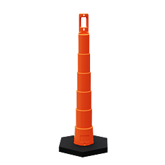 Plasticade 650R1-O-Rb16 Navicade 42" Channelizer Cone With Base, Orange