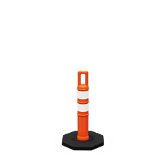 Plasticade 7328-Ld-O-3-Eg-Ww-Rb10 28" Watchtower Delineator With Base, Orange, Engineer Grade Sheeting
