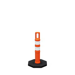 Plasticade 7328-Ld-O-3-Hip-Ww-Rb10 28" Watchtower Delineator With Base, Orange, High Intensity Prismatic Grade Sheeting