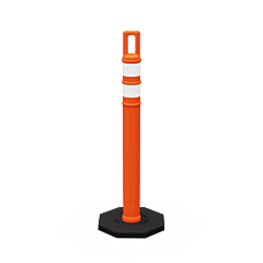 Plasticade 7342-Ld-O-3-Eg-Ww-Rb12 42" Watchtower Delineator With Base, Orange, Engineer Grade Sheeting