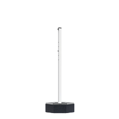 Plasticade 800-Rb-60-60Pk-Kit Portable Post Rubber Base Sign Stand, 60 Lbs. 60"L Post, White Post/Black Base