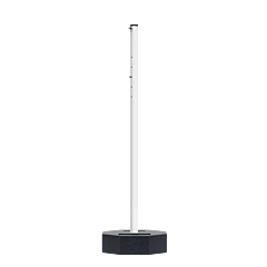 Plasticade 800-Rb-60-72Pk-Kit Portable Post Rubber Base Sign Stand, 60 Lbs. 72"L Post, White Post/Black Base