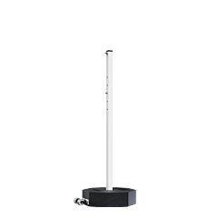 Plasticade 800-Rb-60Whl-60Pk-Kit Portable Post Rubber Base Sign Stand, 60 Lbs. 60"L Post, White Post/Black Base