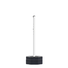Plasticade 800-Rb-90-60Pk-Kit Portable Post Rubber Base Sign Stand, 90 Lbs. 60"L Post, White Post/Black Base