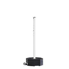 Plasticade 800-Rb-90Whl-60Pk-Kit Portable Post Rubber Base Sign Stand, 90 Lbs. 60"L Post, White Post/Black Base