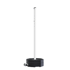 Plasticade 800-Rb-90Whl-72Pk-Kit Portable Post Rubber Base Sign Stand, 90 Lbs. 72"L Post, White Post/Black Base