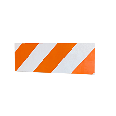 Plasticade Pb824Dgr 8" X 24" Barricade Power Board, White, Diamond Grade Striped Sheeting