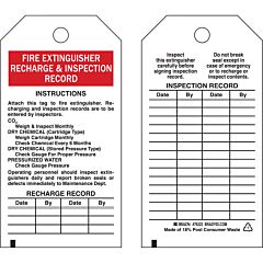 Brady 76222 Fire Extinguisher Tags, Economy Polyester, 5 3/4" X 3", 25/Pkg