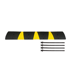 Plasticade Sb72N-Seasphalt Speed Bump With Reflective Stripes And Cat Eyes, 6' For Asphalt, Black