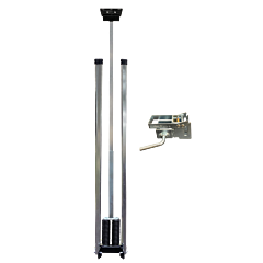 Plasticade Ss620A-Fb Tall Double Spring Sign Stand For Rigid And Roll-Up Signs, Gray
