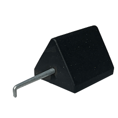 Plasticade W75-N Wheel Chock With Metal Pole Step Handle, Black