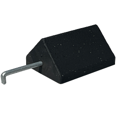 Plasticade W85S-N Wheel Chock With Metal Pole Step Handle, Black