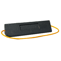 Plasticade W88-Rh Single Aircraft Chock 24"W X 7"D X 5.5"H With Rope Handle, Black,