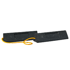 Plasticade W88-Yrc36 Aircraft Chocks One Pair, 24"W X 7"D X 5.5"H Aircraft Chocks With 36" Yellow Rope Connect Handle, Black,