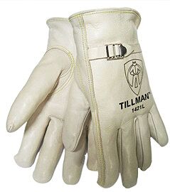 Tillman 1421L White Top Grain Cowhide Unlined Drivers Gloves, Size Large