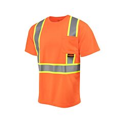 Radians St41-2Pos-4X Class 2 Mesh Short Sleeve T-Shirt With Contrast Trim, Orange, Size 4X-Large