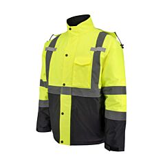 Radians Sj411Qb-3Zgs-3X Class 3 Economy Quilted Parka, Lime, Size 3X-Large