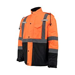 Radians Sj411Qb-3Zos-2X Class 3 Economy Quilted Parka, Orange, Size 2X-Large