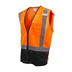 Radians Sv54B-2Zom-5X Economy Color-Blocked Vest, Class 2, Black Bottom, Orange, Size 5X-Large