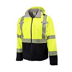 Radians Sj322B-3Zgs-M Premium Class 3 Softshell Ripstop Jacket, Lime, Size Medium