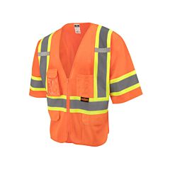 Radians Sv232-3Zom-Xl Two Tone Surveyor Class 3 Mesh Safety Vest With Dual Side Zippers, Orange, Size X-Large