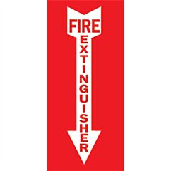 Brady 85261 "Fire Extinguisher" W/ Arrow", Self-Sticking Polyester, 14" X 3 1/2"