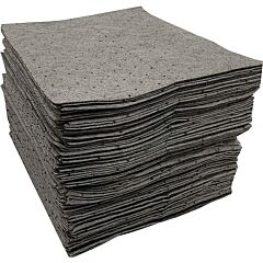 Fytertech U1Pl200 Essentials Universal Single-Ply Sorbent Pads, Light Weight, 15" X 18", Gray, 200 Per Pack