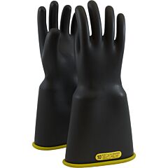 Novax 154-2-14/8 Class 2 Rubber Insulating Gloves With Bell Cuff - 14", Black, Size 8