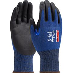 G-Tek 16-361/Xxxl Blue Seamless Knit Polykor® Blended Gloves With Black Foam Nitrile Coated Grip On Palm & Fingers & Blue Reinforced Thumb Crotch - 21 Gauge - Touchscreen Compatible, Blue, Size 3X-Large