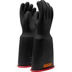 Novax 161-4-16/12 Class 4 Rubber Insulating Gloves With Bell Cuff - 16", Black, Size 12