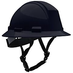 Dynamic 280-Hp642R-Ch-11 Type Ii Full Brim Safety Helmet, 4-Point Suspension, Ratchet Adjustment And 4-Point Chinstrap, Black