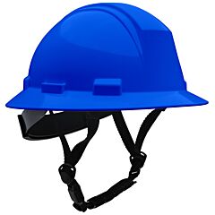 Dynamic 280-Hp642R-Ch-17 Type Ii Full Brim Safety Helmet, 4-Point Suspension, Ratchet Adjustment And 4-Point Chinstrap, Royal