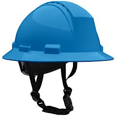 Dynamic 280-Hp642Rv-Ch-07 Type Ii Full Brim Safety Helmet, 4-Point Suspension, Ratchet Adjustment Vented, With 4-Point Chinstrap, Sky Blue