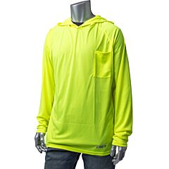 Pip 310-1320-Ly/2X Non-Ansi Quick Dry Hooded Long Sleeve T-Shirt, Yellow, Size 2X-Large